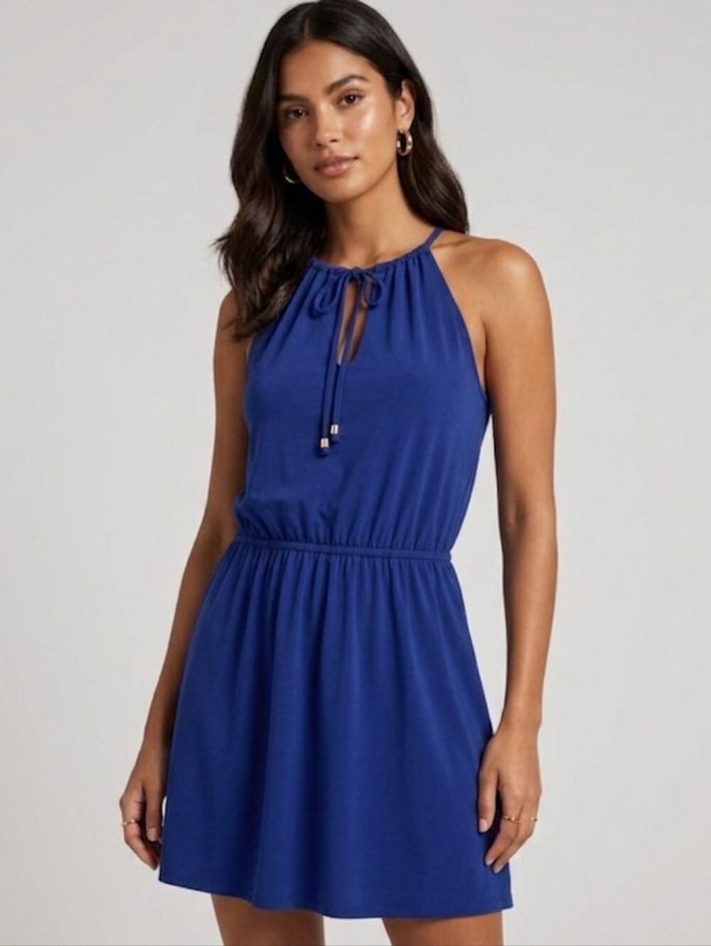 White House Black Market Blue Halter Mini Dress
